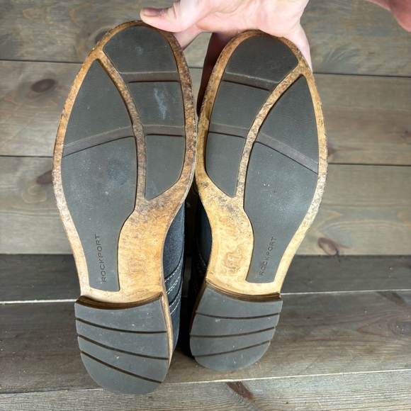 rockport mens size 10 shoes blue suede lace up comfort boots - Picture 7 of 8